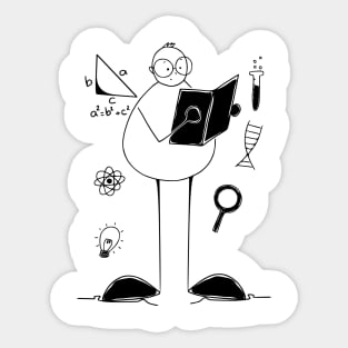 school student minimalist line art Sticker